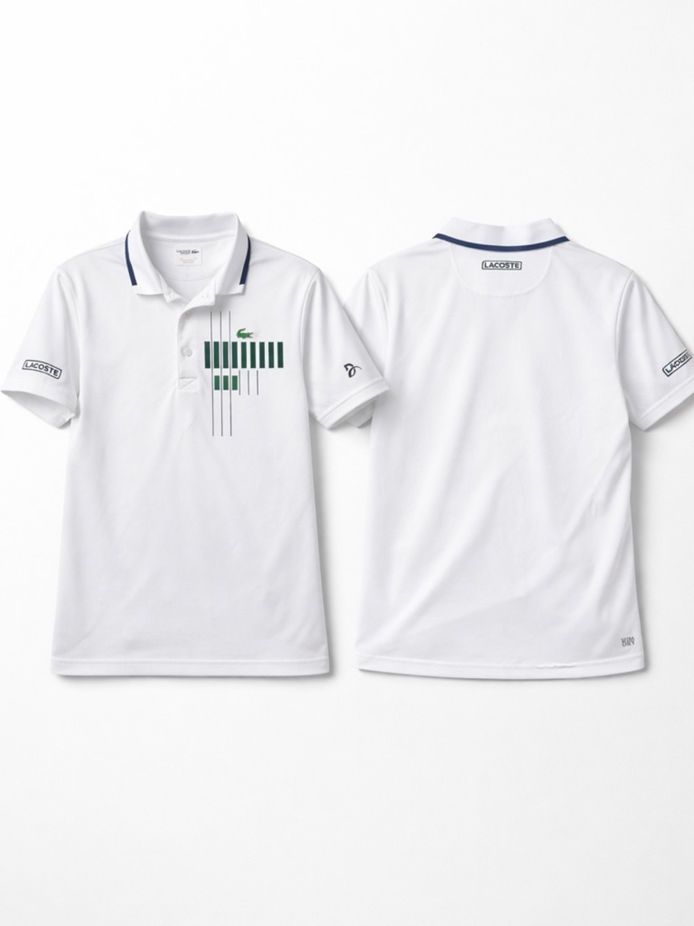 Lacoste Men's White Short-Sleeve Graphic Polo Shirt size L